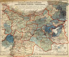 Verteilung der Armenischen bewölkerung. Türkisch-Armenien, Kurdistan und Transkaukasien