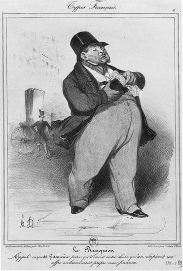 Honoré Daumier (1808 –1879), litografie, „Bankéř“