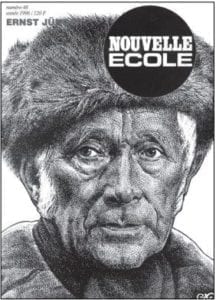 Titulní strana časopisu Nouvelle Ecole č. 48/1996, věnovaného Ernstu Jüngerovi
