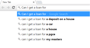 Google Financial Autosuggestion