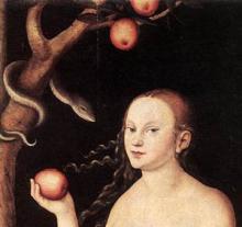 Willem Vrelant - Adam and Eve Eating the Forbidden Fruit, 1460