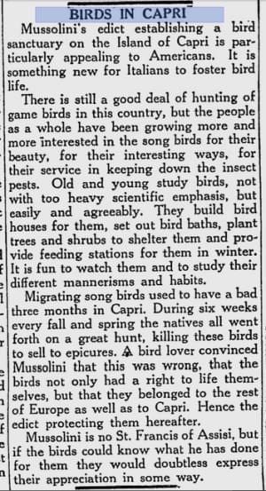 "Birds in Capri," Berkeley Daily Gazette, 1934