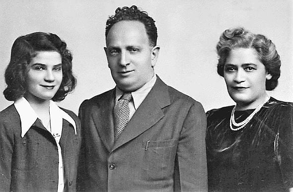 Stanislav Budín s manželkou Hanou a dcerou Ritou v USA v roce 1945