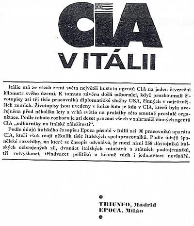 CIA v Itálii