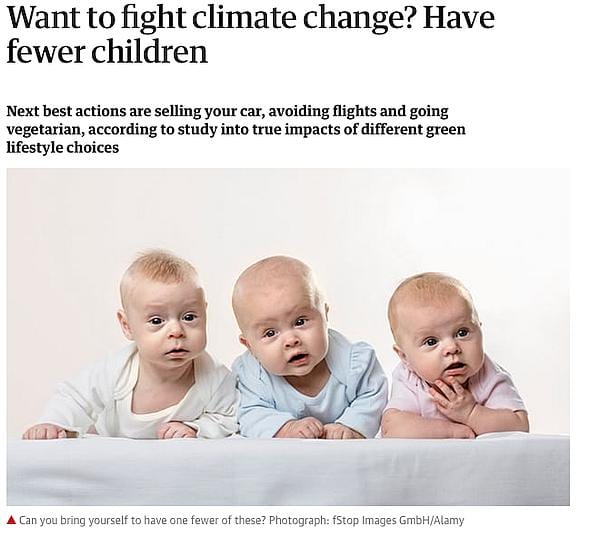 „Chcete bojovat proti změnám klimatu? Nemějte tolik dětí.“