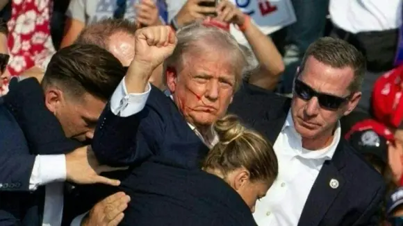 Donald Trump na předvolebním mítinku, Butler Farm Show Grounds, Pensylvánie 13. července 2024